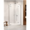 New Trendy Nesta Kabina chrom 2D półokrągła asymetryczna 80x90x200 cm Active Shield 2.0 (K-3684)