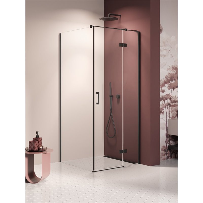 New Trendy Nesta Kabina black 1D prostokątna lewa 120x110x200 cm Active Shield 2.0 (K-3724)