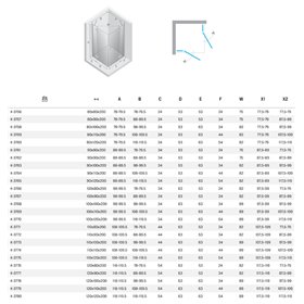 New Trendy Nesta Kabina black 2D prostokątna 80x110x200 cm Active Shield 2.0 (K-3759)