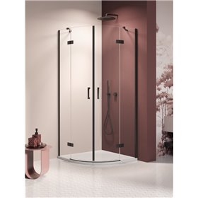 New Trendy Nesta Kabina black 2D półokrągła  100x100x200 cm Active Shield 2.0 (K-3783)