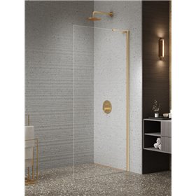 New Trendy Nesta Kabina prysznicowa gold bushed WALK-IN U 70x200 cm 8mm Active Shield 2.0 - wspornik kątowy (K-1738-WL)