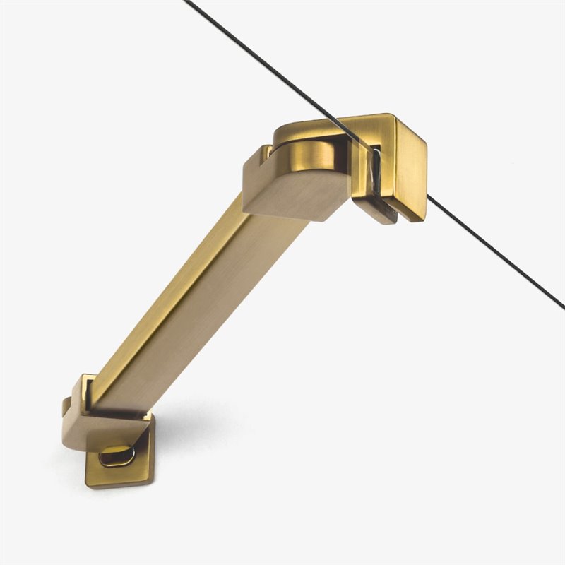 New Trendy Nesta Kabina prysznicowa gold bushed WALK-IN U 70x200 cm 8mm Active Shield 2.0 - wspornik kątowy (K-1738-WL)