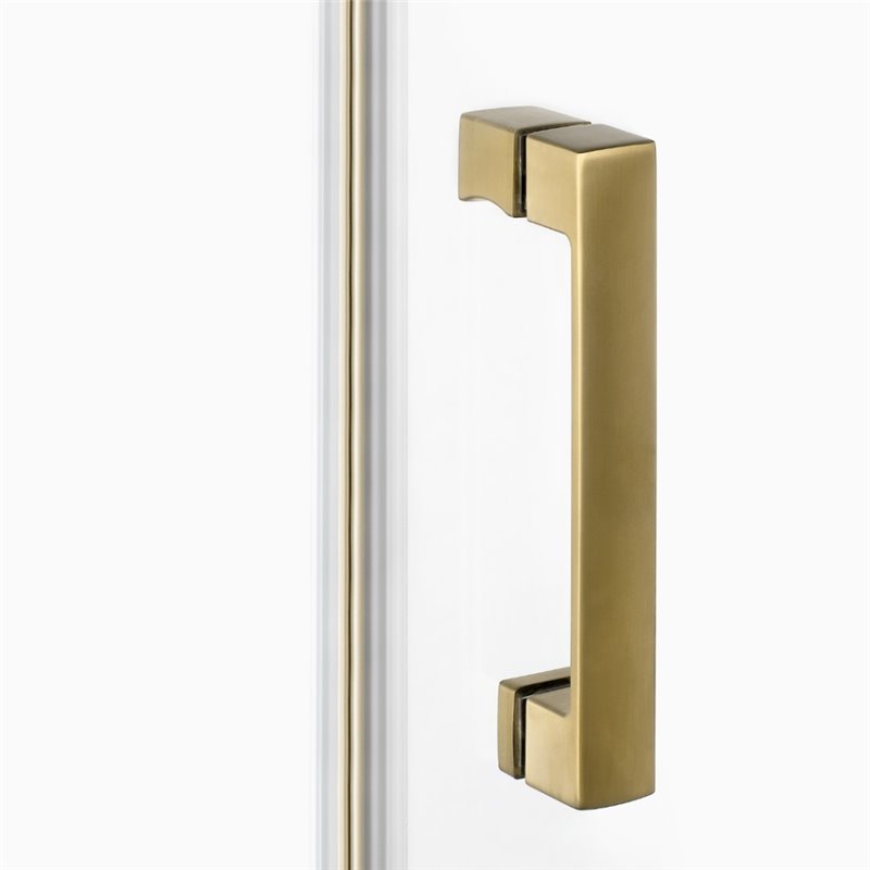 New Trendy Nesta Kabina gold brushed 1D prostokątna lewa 80x90x200 cm Active Shield 2.0 (K-4402)