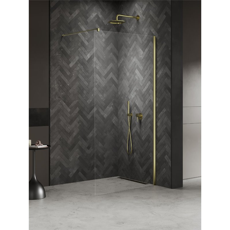 New Trendy Nesta Kabina prysznicowa light gold WALK-IN U 120x200 cm Active Shield 2.0  (K-1735)
