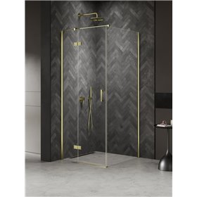 New Trendy Nesta Kabina light gold 1D prostokątna lewa 80x110x200 cm Active Shield 2.0 (K-4494)