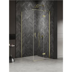 New Trendy Nesta Kabina light gold 1D prostokątna prawa 80x110x200 cm Active Shield 2.0 (K-4524)