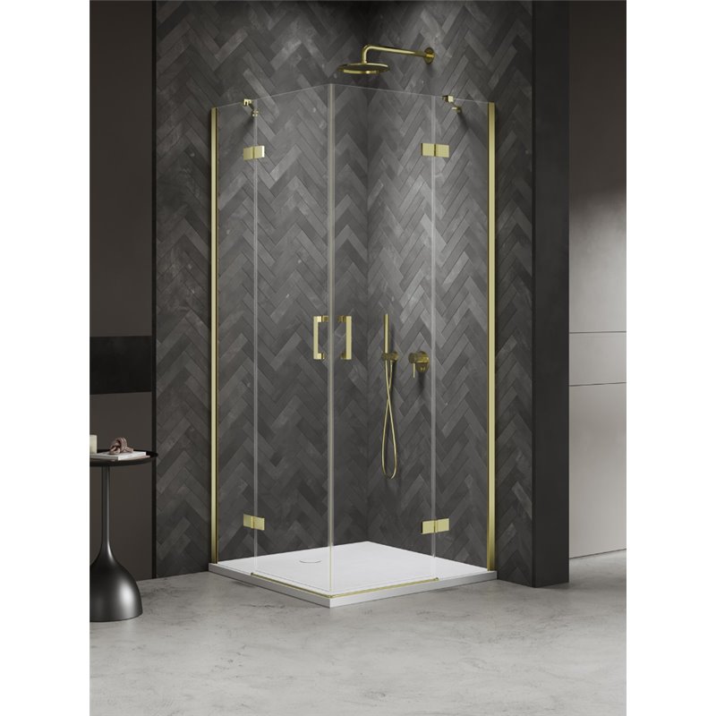 New Trendy Nesta Kabina light gold 2D kwadratowa 120x120x200 cm Active Shield 2.0 (K-4574)