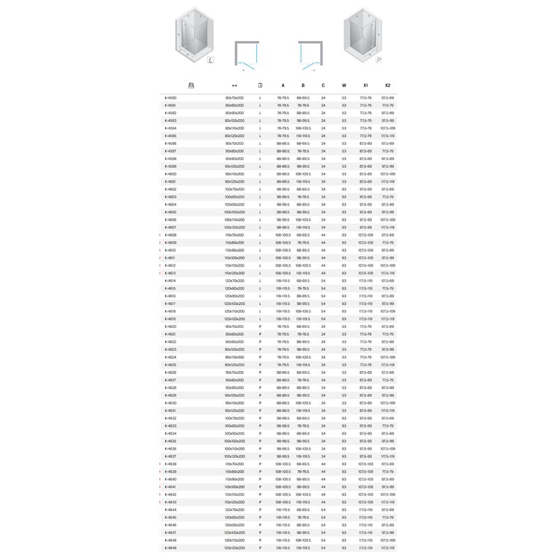 New Trendy Nesta Kabina copper brushed 1D prostokątna lewa 80x90x200 cm Active Shield 2.0 (K-4592)