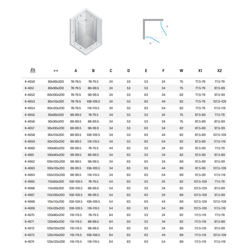 New Trendy Nesta Kabina copper brushed 2D prostokątna 90x110x200 cm Active Shield 2.0 (K-4658)