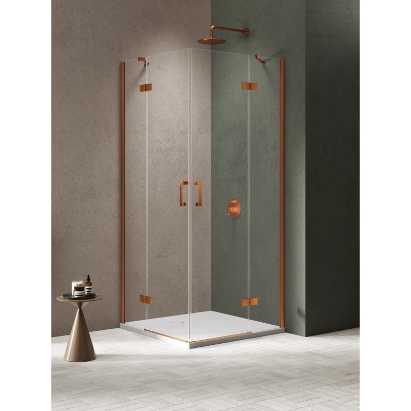 New Trendy Nesta Kabina copper brushed 2D prostokątna 100x90x200 cm Active Shield 2.0 (K-4661)