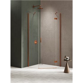 New Trendy Nesta Kabina copper brushed 1D pięciokątna prawa Drzwi prawe 100x80x200 cm Active Shield 2.0 (K-4689)