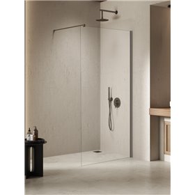 New Trendy Nesta Kabina prysznicowa gunmetal brushed WALK-IN U 130x200 cm 8mm Active Shield 2.0  (K-1760)