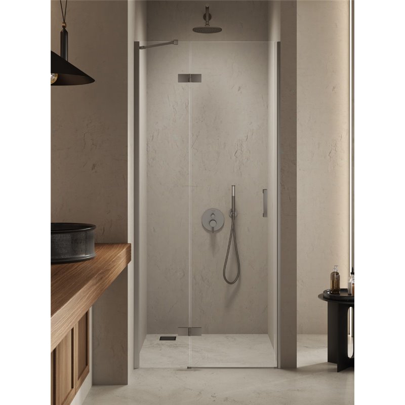 New Trendy Nesta Drzwi wnękowe gunmetal brushed 1D lewa 100x200 cm Active Shield 2.0 (D-0931A)