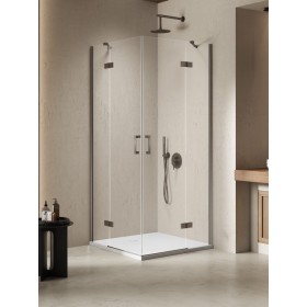 New Trendy Nesta Kabina gunmetal brushed 2D kwadratowa 90x90x200 cm Active Shield 2.0 (K-4762)