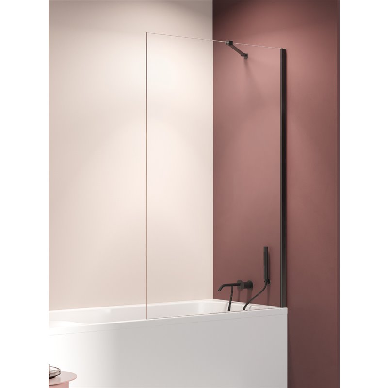 New Trendy Nesta Parawan nawannowy black stały U 60x150 cm 8mm Active Shield 2.0 (P-0198)
