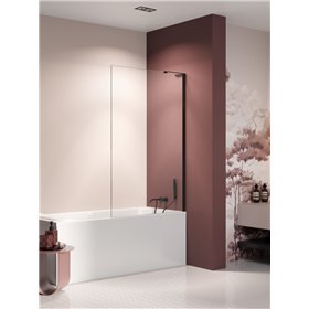 New Trendy Nesta Parawan nawannowy black stały U 90x150 cm 8mm Active Shield 2.0 - wsp.kątowy (P-0201-WL)