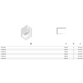 New Trendy Nesta Parawan nawannowy black stały U 90x150 cm 8mm Active Shield 2.0 - wsp.kątowy (P-0201-WL)