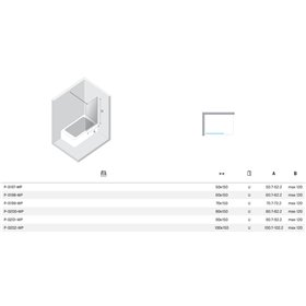 New Trendy Nesta Parawan nawannowy black stały U 100x150 cm 8mm Active Shield 2.0 - wsp. równoległy (P-0202-WP)