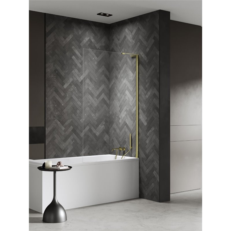 New Trendy Nesta Parawan nawannowy light gold stały U 60x150 cm 8mm Active Shield 2.0 - wsp.kątowy (P-0204-WL)