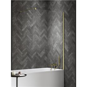 New Trendy Nesta Parawan nawannowy light gold stały U 60x150 cm 8mm Active Shield 2.0 - wsp. równoległy (P-0204-WP)