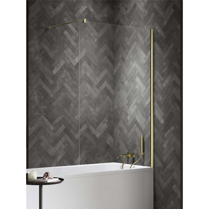 New Trendy Nesta Parawan nawannowy light gold stały U 60x150 cm 8mm Active Shield 2.0 - wsp. równoległy (P-0204-WP)