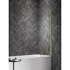 New Trendy Nesta Parawan nawannowy light gold stały U 100x150 cm 8mm Active Shield 2.0 - wsp. równoległy (P-0208-WP)