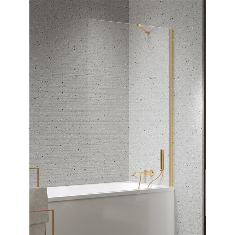 New Trendy Nesta Parawan nawannowy gold brushed stały U 70x150 cm 8mm Active Shield 2.0 (P-0211)