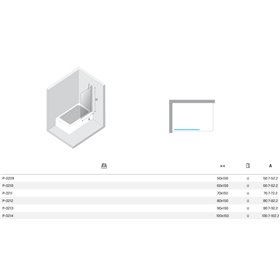 New Trendy Nesta Parawan nawannowy gold brushed stały U 70x150 cm 8mm Active Shield 2.0 (P-0211)