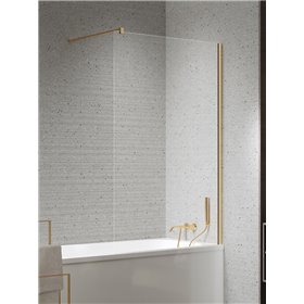 New Trendy Nesta Parawan nawannowy gold brushed stały U 90x150 cm 8mm Active Shield 2.0 - wsp. równoległy (P-0213-WP)