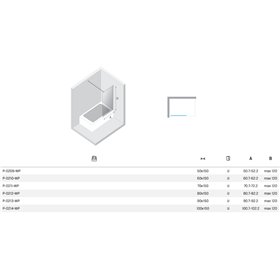 New Trendy Nesta Parawan nawannowy gold brushed stały U 90x150 cm 8mm Active Shield 2.0 - wsp. równoległy (P-0213-WP)