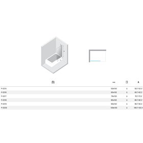 New Trendy Nesta Parawan nawannowy copper brushed stały U 90x150 cm 8mm Active Shield 2.0 (P-0219)