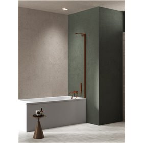 New Trendy Nesta Parawan nawannowy copper brushed stały U 100x150 cm 8mm Active Shield 2.0 - wsp. kątowy (P-0220-WL)