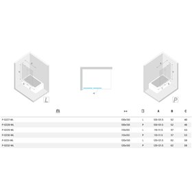 New Trendy Nesta Parawan nawannowy chrom 1D lewa 120x150 czyste 6mm Active Shield 2.0 - wspornik kątowy (P-0231-WL)