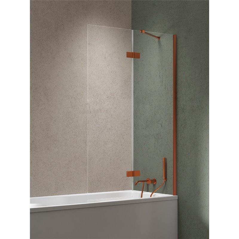 New Trendy Nesta Parawan nawannowy copper brushed 1D prawy 120x150 cm Active Shield 2.0 - wspornik prostokątny (P-0256-WL)