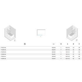 New Trendy Nesta Parawan nawannowy gunmetal brushed 1D prawy 100x150 cm Active Shield 2.0 - wspornik prostokątny (P-0258-WL)