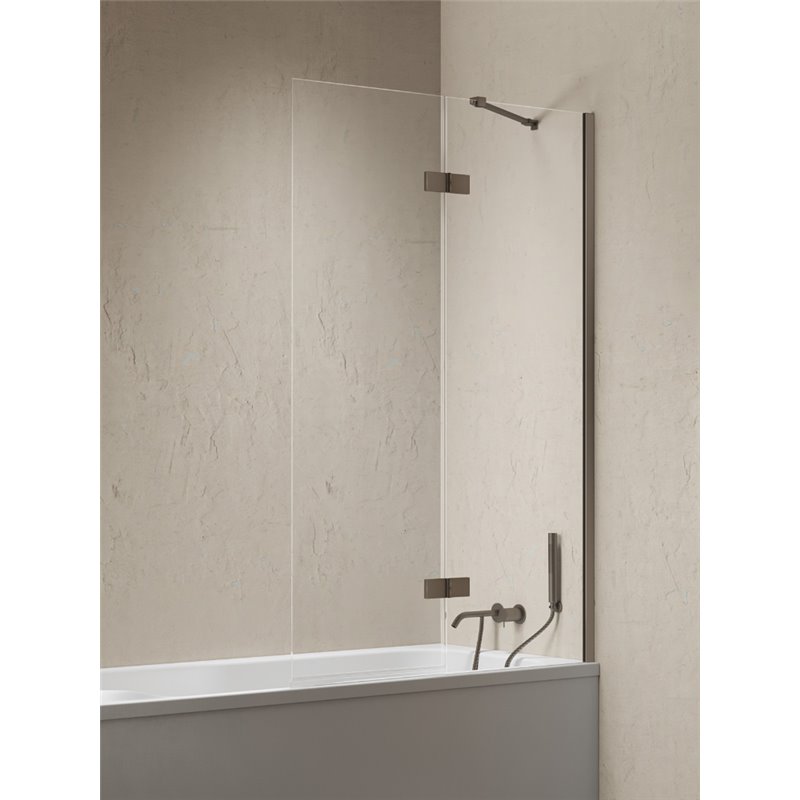 New Trendy Nesta Parawan nawannowy gunmetal brushed 1D prawy 110x150 cm Active Shield 2.0 - wspornik prostokątny (P-0260-WL)