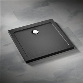 Vixor Avo Brodzik akrylowy kwadratowy Stone czarny 100x100 cm (AC54-100100)