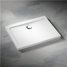 Vixor Avo Brodzik akrylowy prostokątny z odpływem na dłuższym boku Biały 110 x 90 cm (AD01-11090)