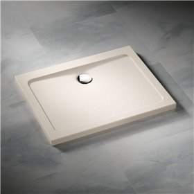 Vixor Avo Brodzik akrylowy prostokątny z odpływem na dłuższym boku Stone beżowy 110 x 90 cm (AD84-11090)