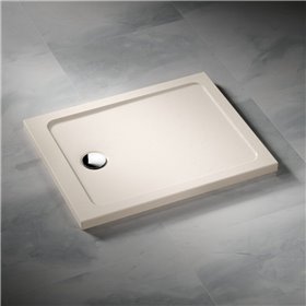 Vixor Avo brodzik akrylowy prostokątny z odpływem na krótszym boku Stone beżowy 120 x 80 cm (AF84-12080)