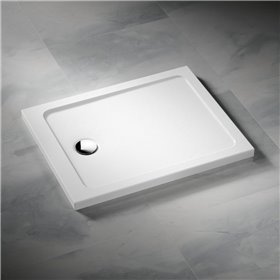 Vixor Avo brodzik akrylowy prostokątny z odpływem na krótszym boku Stone biały 130 x 80 cm (AF04-13080)