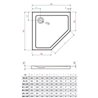 Vixor Avo brodzik akrylowy pięciokątny Stone antracytowy 100 L x 90 P cm (AP64-100L90P)