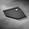Vixor Avo brodzik akrylowy pięciokątny Stone czarny 100 L×80 P cm (AP54-100L80P)