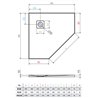 Vixor Lumeo brodzik konglomeratowy pięciokątny Czarny 90 x 90 cm (LP54-9090)