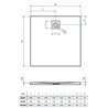 Vixor Lumeo brodzik konglomeratowy kwadratowy Antracyt 100x100 cm (LC64-100100)