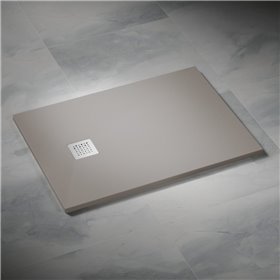 Vixor Lumeo brodzik konglomeratowy prostokątny z odpływem na krótszym boku Cemento 130 x 80 cm (LF74-13080)