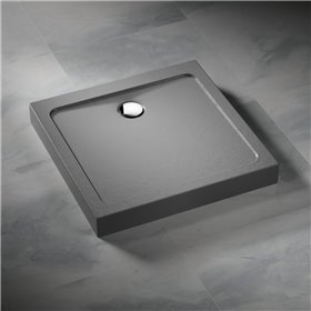 Vixor Nivo brodzik akrylowy kwadratowy Stone antracytowy 80 x 80 cm (NC64-8080)