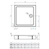 Vixor Nivo brodzik akrylowy kwadratowy Stone biały 90 x 90 cm (NC04-9090)