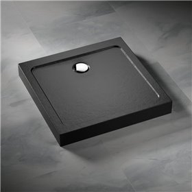 Vixor Nivo brodzik akrylowy kwadratowy Stone czarny 90 x 90 cm (NC54-9090)