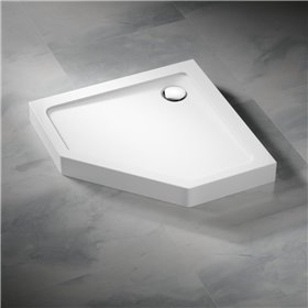 Vixor Nivo brodzik akrylowy pięciokątny Biały 100 L x 80 P cm (NP01-100L80P)